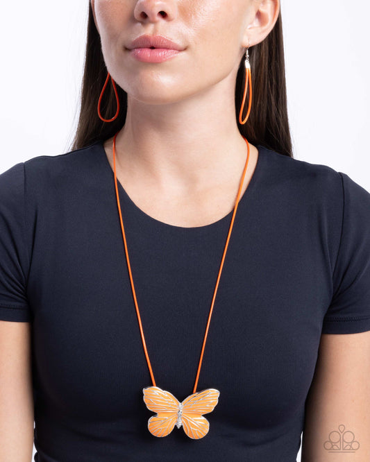 Paparazzi Accessories - Fluttering Fervor - Orange Necklace