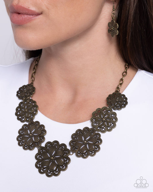 Paparazzi Accessories - Basketful of Blossoms - Brass Necklace