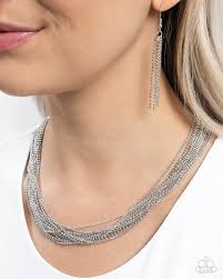 Paparazzi Accessories - Backstage Ball - Silver Necklace