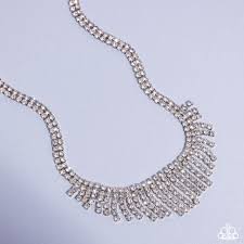 Paparazzi Accessories - Daring Decadence - White Rhinestone Necklace