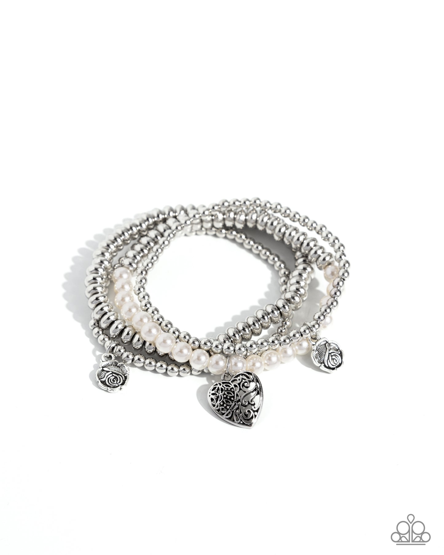 Paparazzi Accessories - Filigree Fairytale - White Bracelet