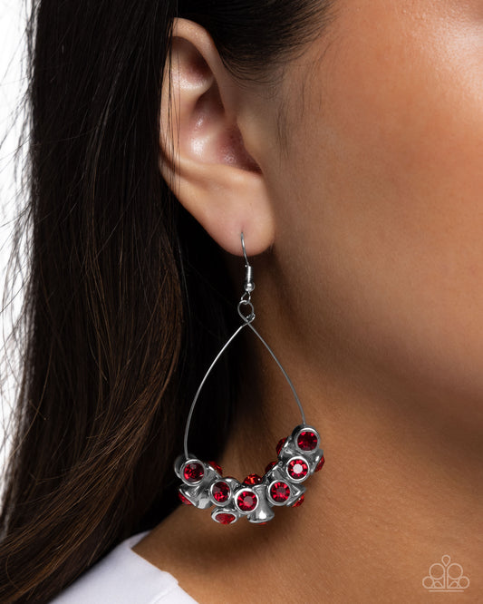 Paparazzi Accessories - Courageous Chandelier - Red Earrings