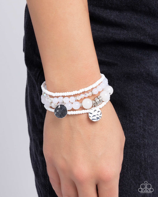 Paparazzi Accessories - Superior Stack - White Bracelet