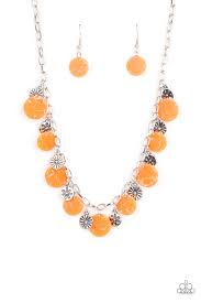 Paparazzi Accessories - Flower Powered - Orange Necklace