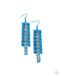 Paparazzi Accessories - Forceful Fringe - Blue Earrings