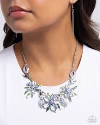 Paparazzi Accessories - Floral Protocol - Blue Necklace