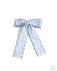 Paparazzi Accessories - Checkered Chic - Blue Hair bow