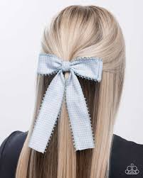 Paparazzi Accessories - Checkered Chic - Blue Hair bow