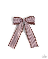 Paparazzi Accessories - Checkered Chic - Brown Hair Bow