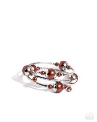 Paparazzi Accessories - Palatial Pearls - Brown Bracelet