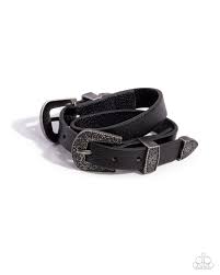 Paparazzi Accessories - Buckle TOWN - Black Bracelet