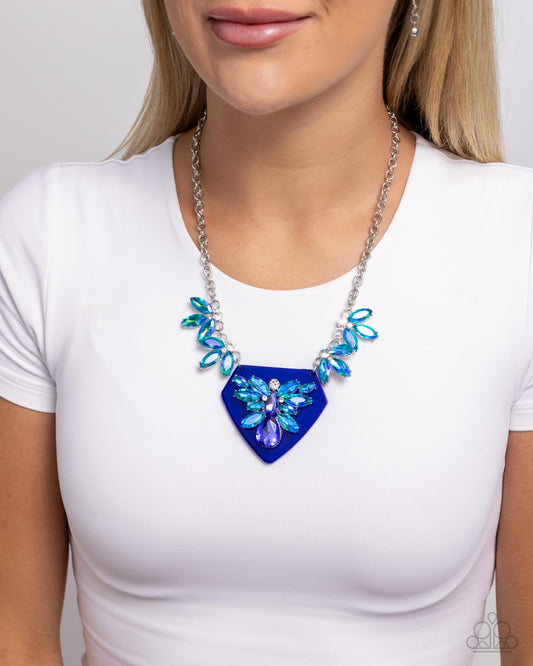 Paparazzi Accessories - Scintillating Shield - Blue Necklace