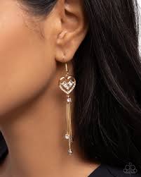 Paparazzi Accessories - Cascading Character - Gold Earrings