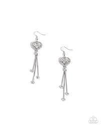 Paparazzi Accessories - Cascading Character - White Earrings