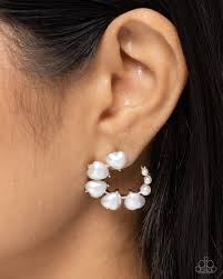 Paparazzi Accessories - Castle Courting - White Earrings