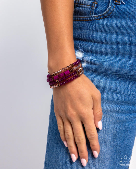 Paparazzi Accessories - Defaced Dance - Purple Bracelet