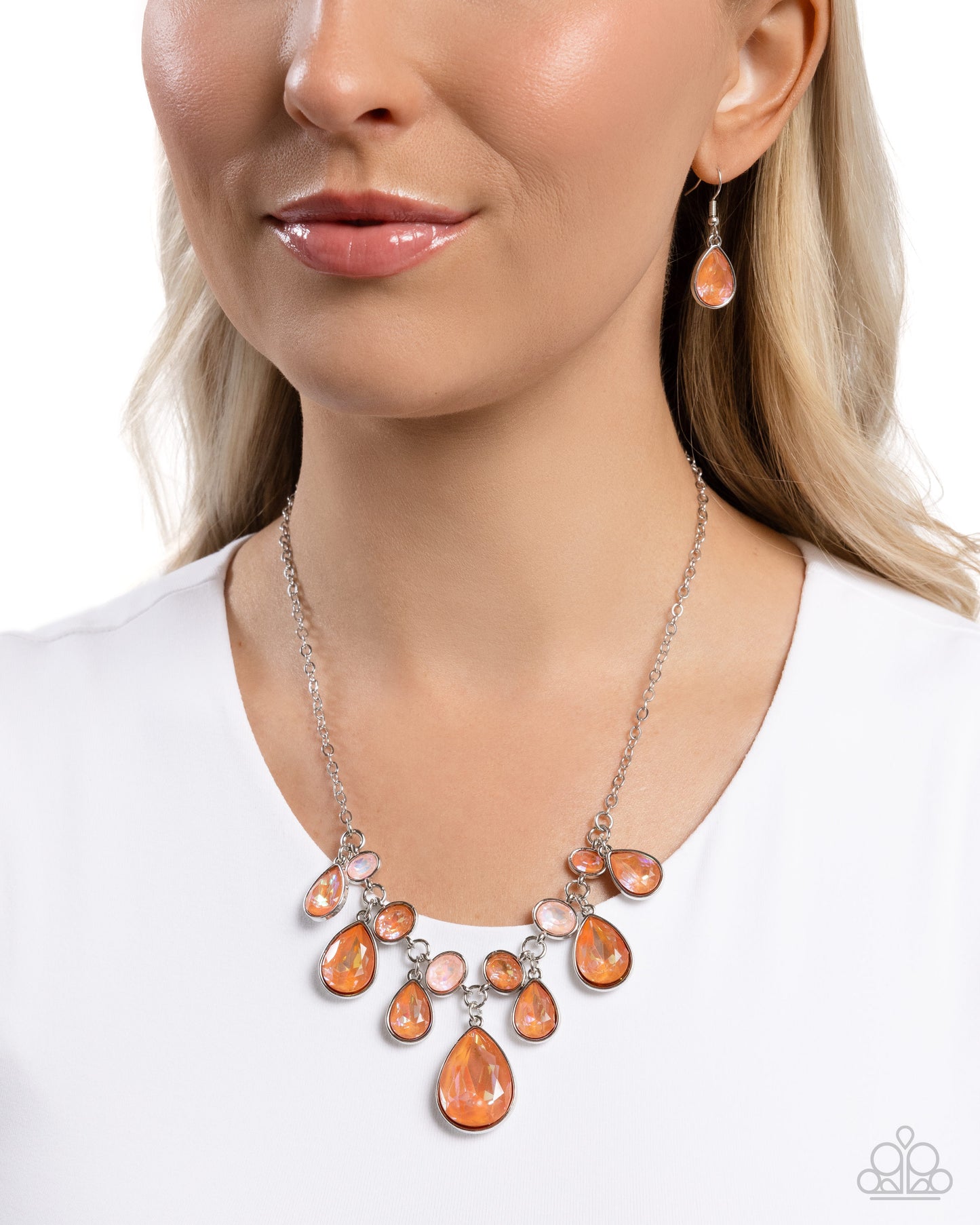 Paparazzi Accessories - Talented Teardrops - Orange Necklace