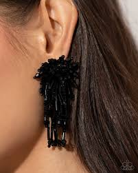 Paparazzi Accessories - Congratulatory Charm - Black Earrings