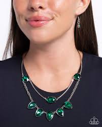 Paparazzi Accessories - Confident Cascade - Green Necklace