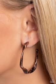 Paparazzi Accessories - Coveted Curves - Copper Earrings