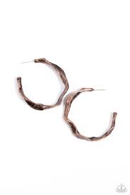 Paparazzi Accessories - Coveted Curves - Copper Earrings