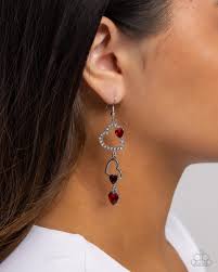 Paparazzi Accessories - Courting Cascade - Red Earrings