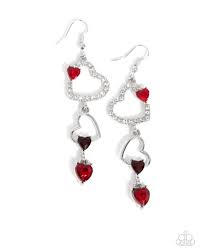 Paparazzi Accessories - Courting Cascade - Red Earrings