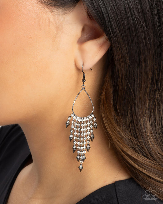 Paparazzi Accessories - Sharp Streaming - Black Earrings