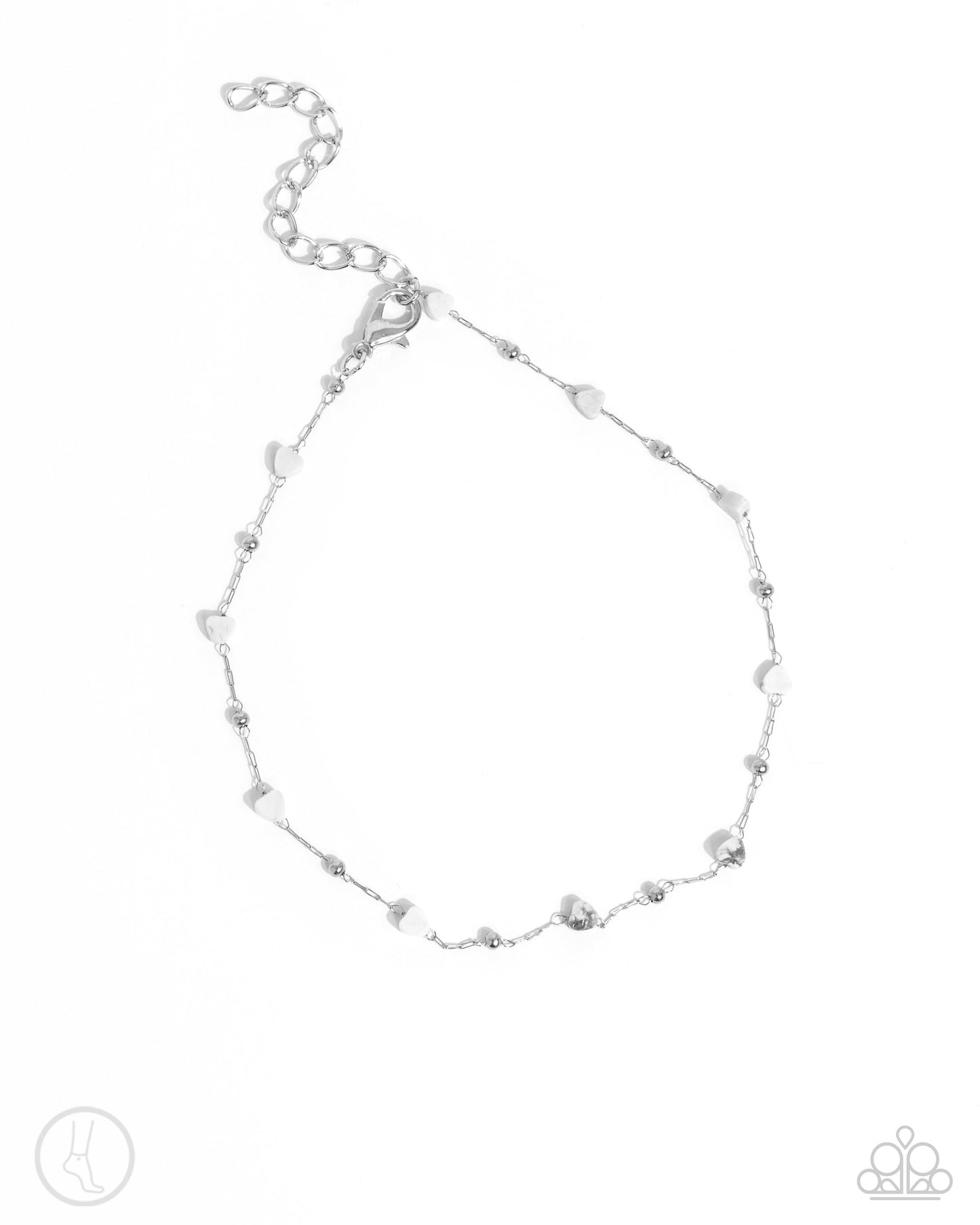 Paparazzi Accessories - Don't Mention It - White Anklet