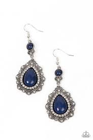 Paparazzi Accessories - Palace Bribe - Blue Earrings