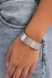 Paparazzi  Accessories - Textured Traveler - Silver Bracelet