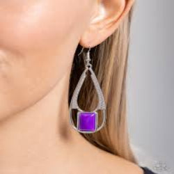 Paparazzi Accessories - Adventure Story - Purple Earrings