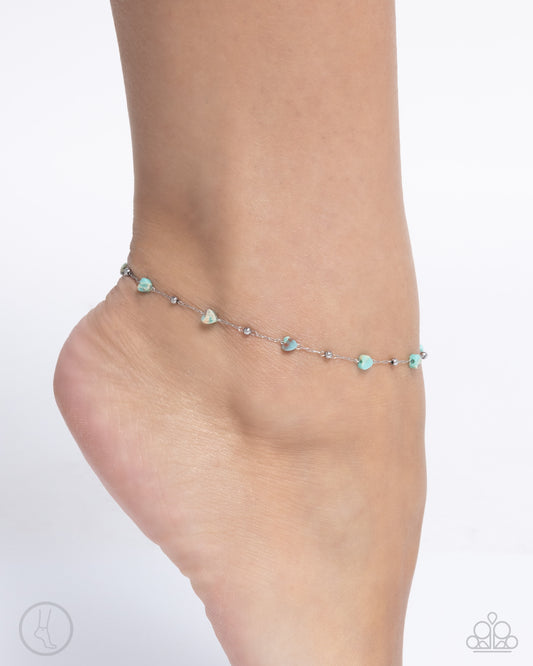 Paparazzi Accessories - Don't Mention It - Blue Anklet