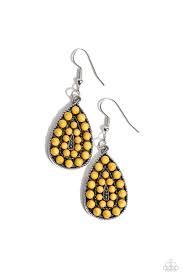 Paparazzi  Accessories - Rural Replica - Yellow Earrings