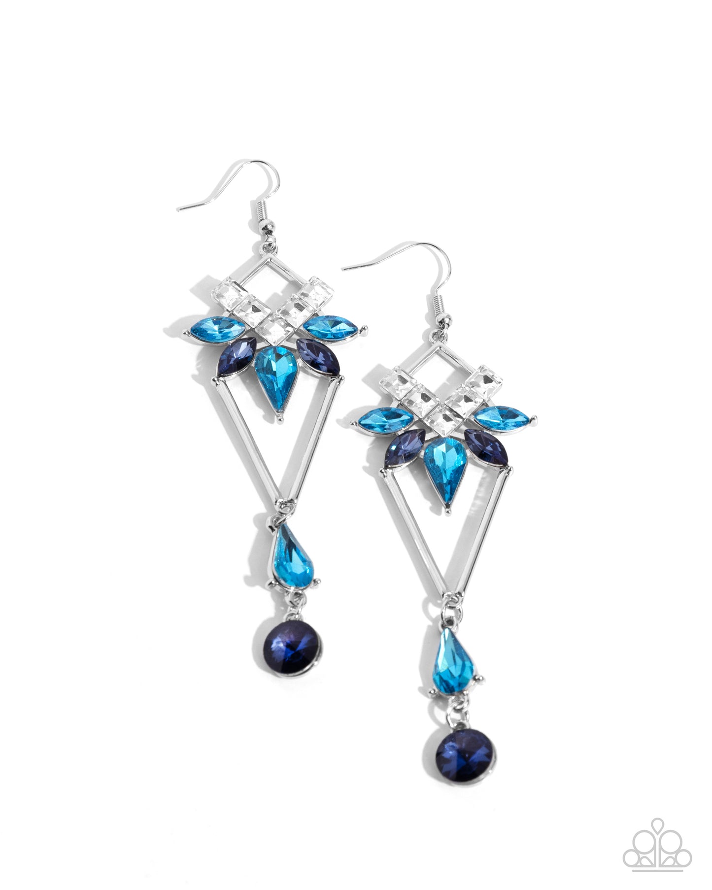 Paparazzi Accessories - Shoulder-Dusting Shimmer - Blue Earrings