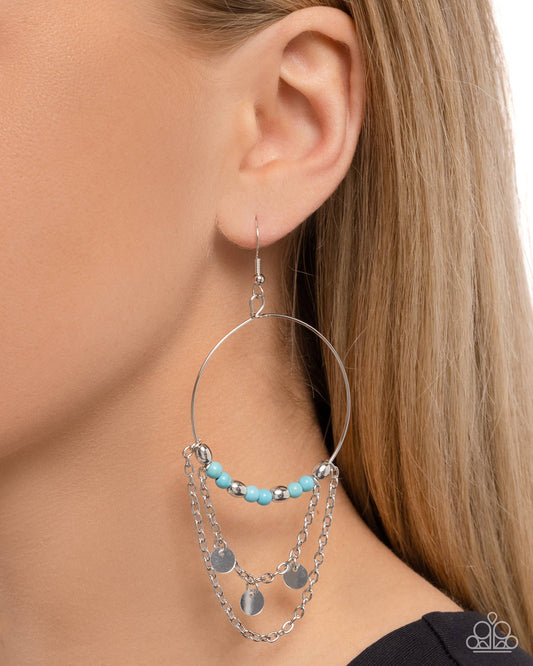 Paparazzi Accessories - Fearless Fringe - Blue Earrings