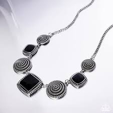 Paparazzi  Accessories - Spiral Sass - Black Necklace