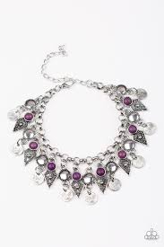 Paparazzi Accessories - Triassic Trade Route - Purple Bracelet