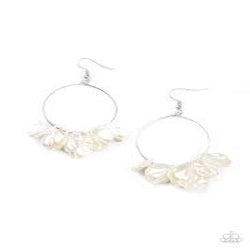 Paparazzi Accessories - Sailboats and Seashells - White Earrings