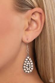 Paparazzi  Accessories - Rural Replica - White Earring