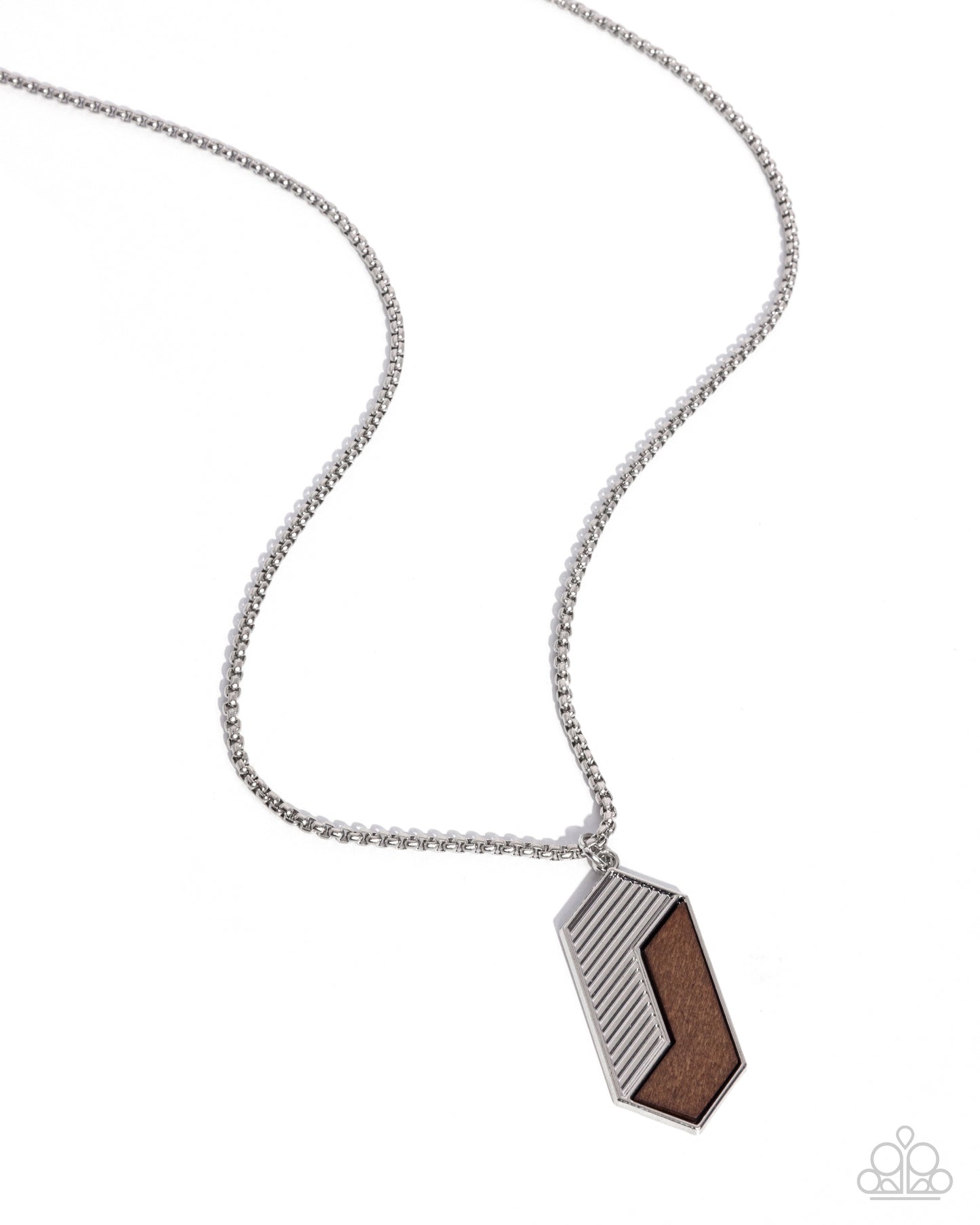 Paparazzi Accessories - Woodwork Study - Silver Necklace