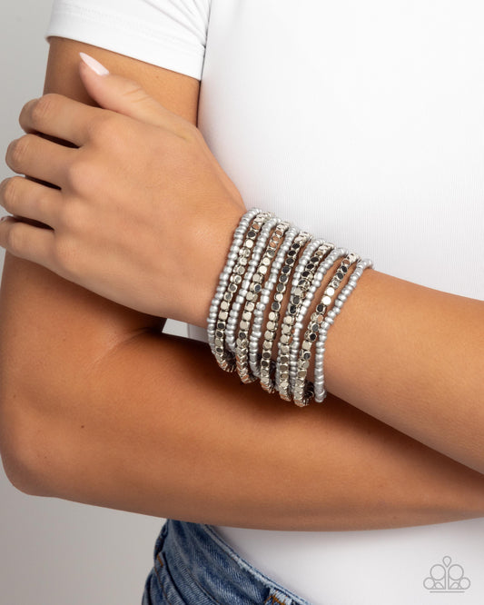 Paparazzi Accessories - Spirited Stack - Silver Bracelet