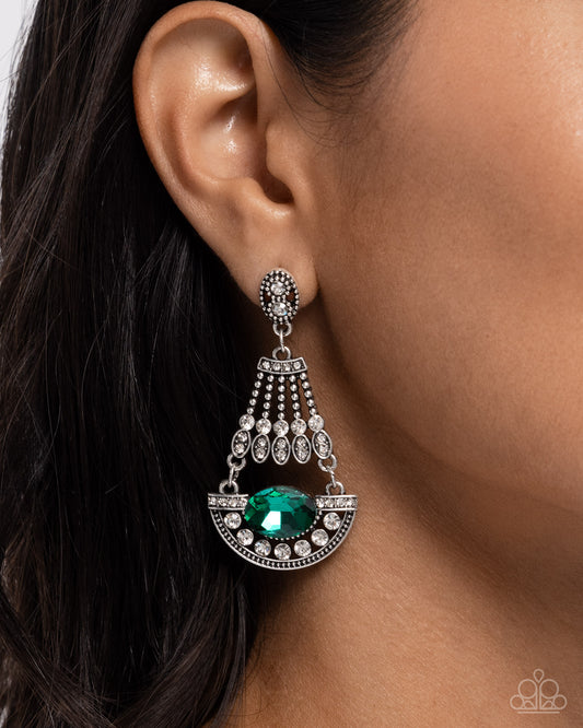 Paparazzi Accessories - Complimentary Chandelier - Green Earrings