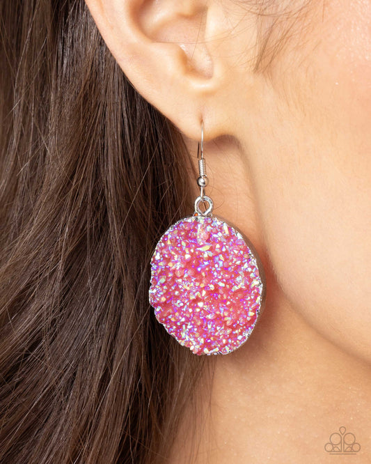 Paparazzi Accessories - Dynamic Druzies - Pink Earrings