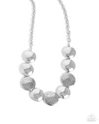 Paparazzi Accessories - Engraved Energy - Silver Necklace