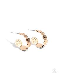 Paparazzi  Accessories - Textured Tease - Gold Earrings