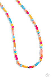 Paparazzi Accessories - Beaded Beginner - Orange Necklace