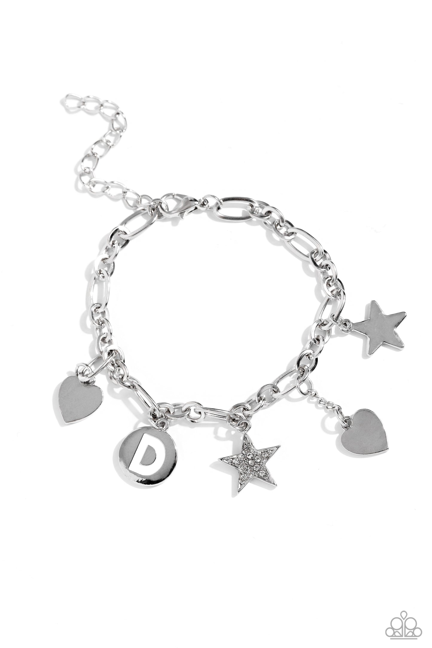 Paparazzi Accessories - Legacy Letters White Bracelet (D)