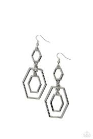 Paparazzi Accessories - Geometric Maven - Silver Earrings