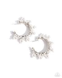 Paparazzi Accessories - Elite Expense - White Earrings